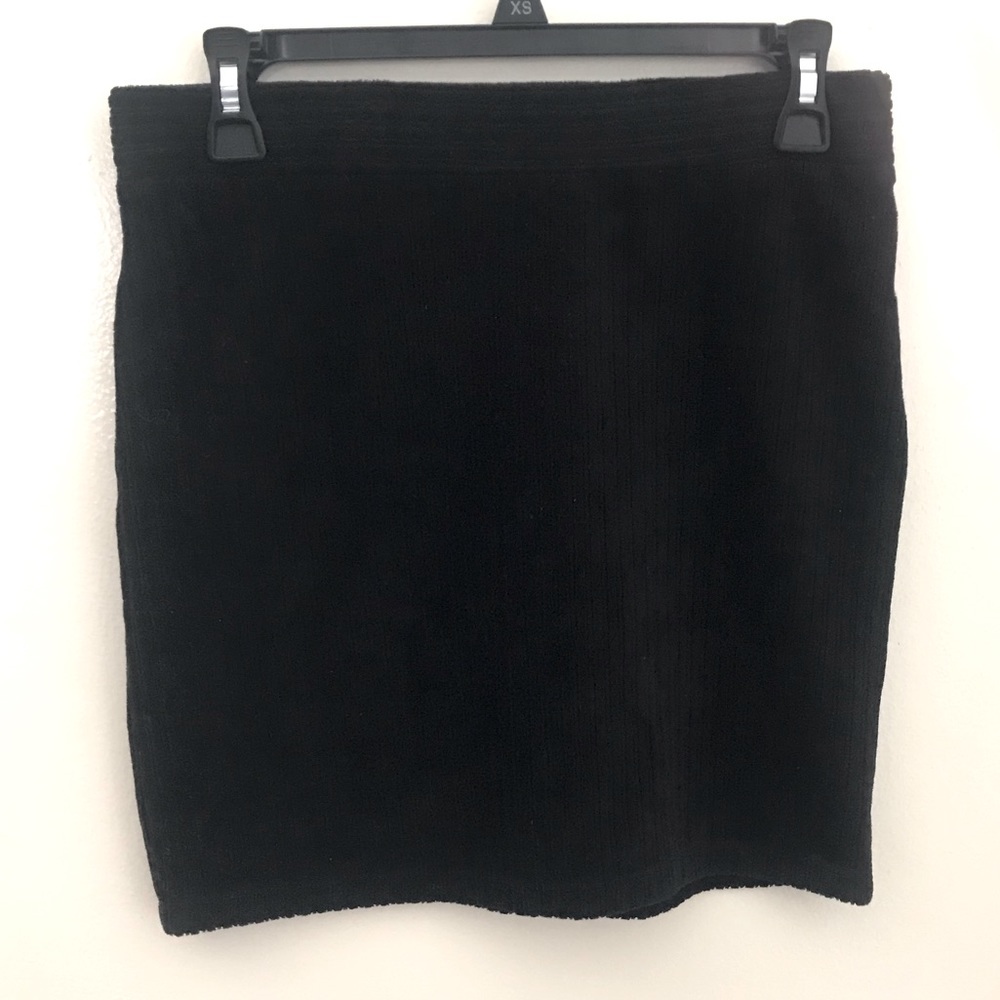 Black Corduroy Mini Skirt